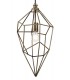 Large Caged Ceiling Pendant, 1 x E27, Antique Brass - 5