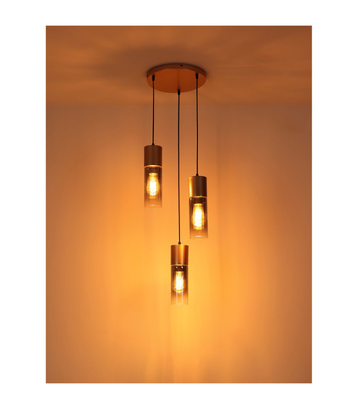 Annika Cluster Pendant Ceiling Light Matt Cappuccino Colour  3x E27-4