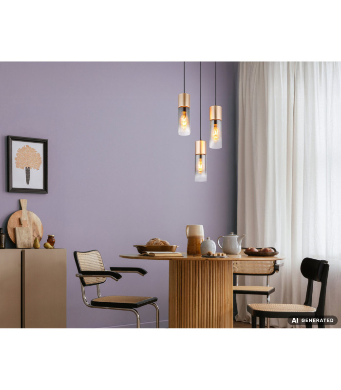Annika Cluster Pendant Ceiling Light Matt Cappuccino Colour  3x E27-5