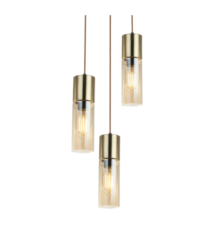 Annika Cluster Pendant Ceiling Light Brass Colour  3x E27-3