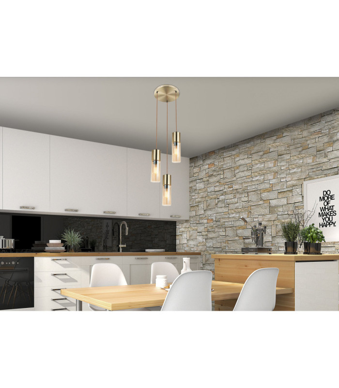 Annika Cluster Pendant Ceiling Light Brass Colour  3x E27-5