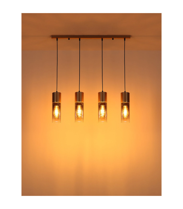 Annika Bar Pendant Ceiling Light Matt Cappuccino Colour  4x E27-5