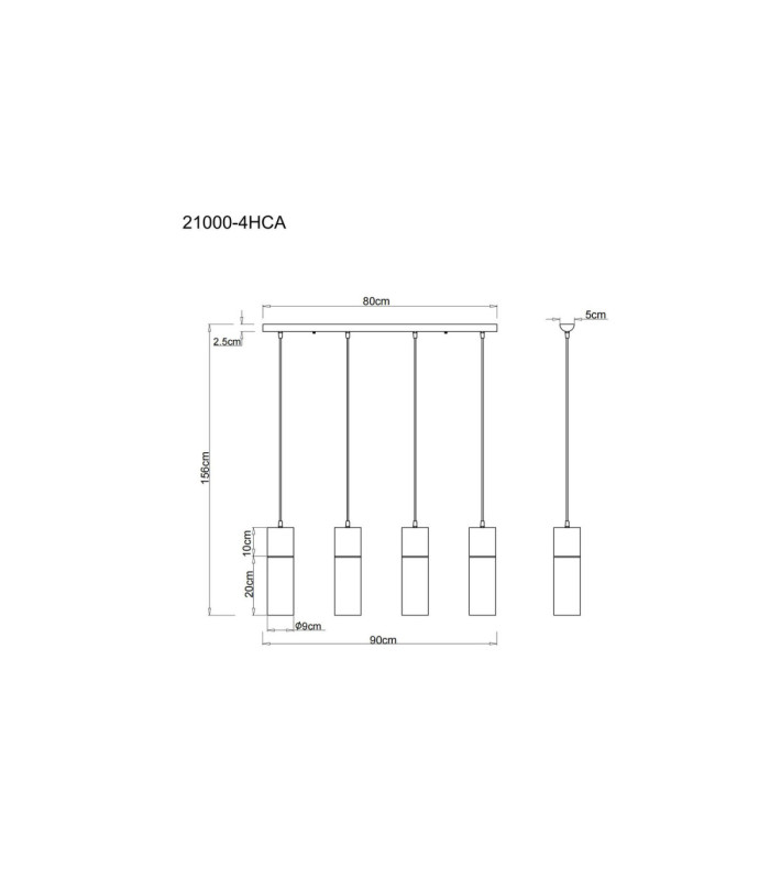 Annika Bar Pendant Ceiling Light Matt Cappuccino Colour  4x E27-7