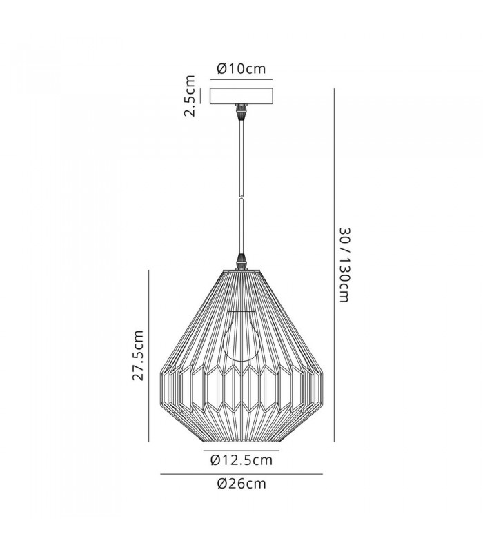 Small Caged Ceiling Pendant, 1 x E27, Antique Copper, Black - 2