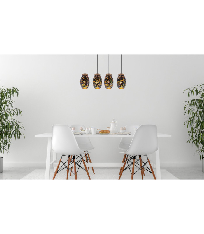 Narri Bar Pendant Ceiling Light Gold Colours 4x E27-2