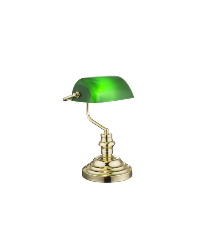 Antique I Bankers Table Lamp Brass Colour  1x E27-1