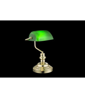 Antique I Bankers Table Lamp Brass Colour  1x E27-2