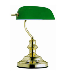 Antique II Bankers Table Lamp Brass Colour  1x E27-1