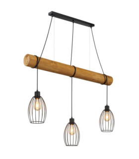 Berti Bar Pendant Ceiling Light Matt Black 3x E27-1