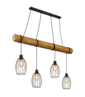 Berti Bar Pendant Ceiling Light Matt Black 4x E27-1