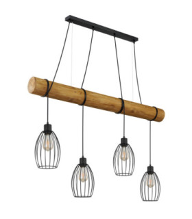 Berti Bar Pendant Ceiling Light Matt Black 4x E27-2