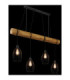 Berti Bar Pendant Ceiling Light Matt Black 4x E27-4