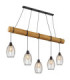 Berti Bar Pendant Ceiling Light Matt Black 5x E27-1