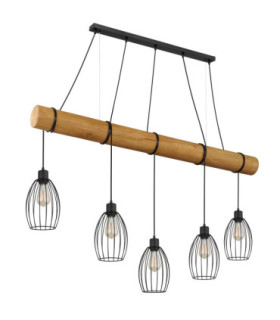 Berti Bar Pendant Ceiling Light Matt Black 5x E27-2