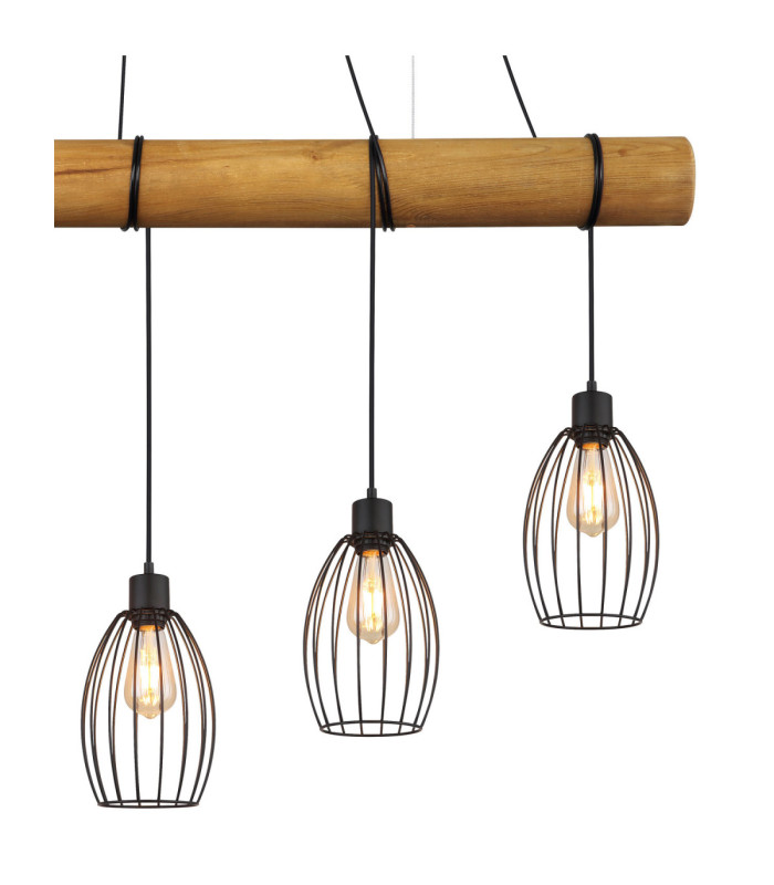 Berti Bar Pendant Ceiling Light Matt Black 5x E27-4
