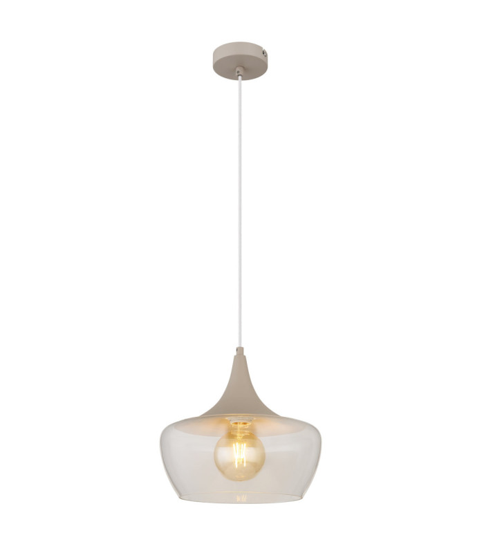 Arola Dome Pendant Ceiling Light Matt Sand Colour  1x E27-1