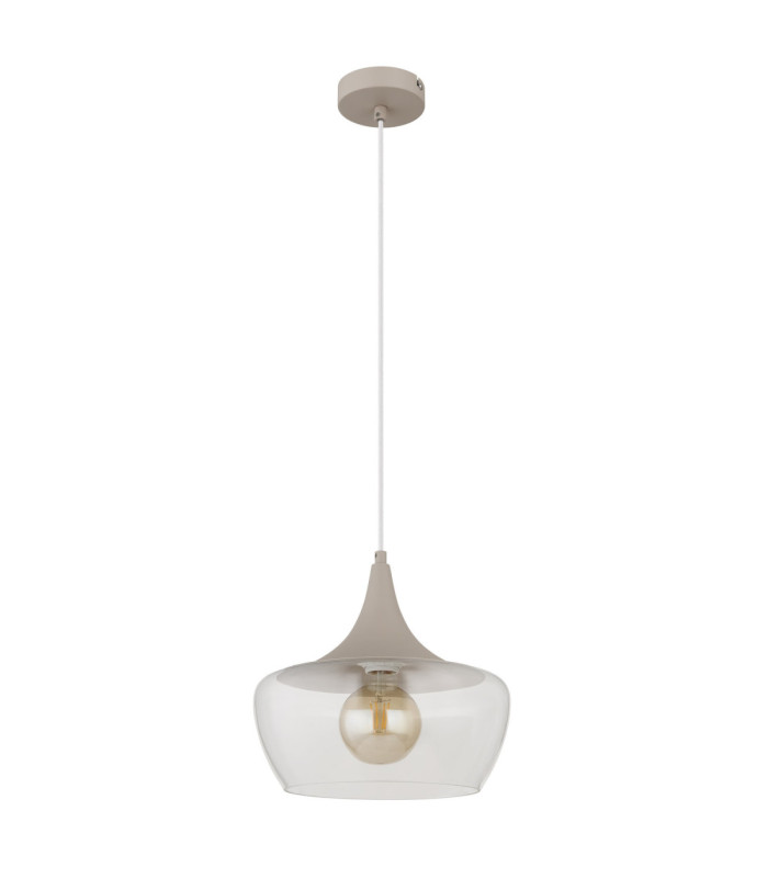 Arola Dome Pendant Ceiling Light Matt Sand Colour  1x E27-2