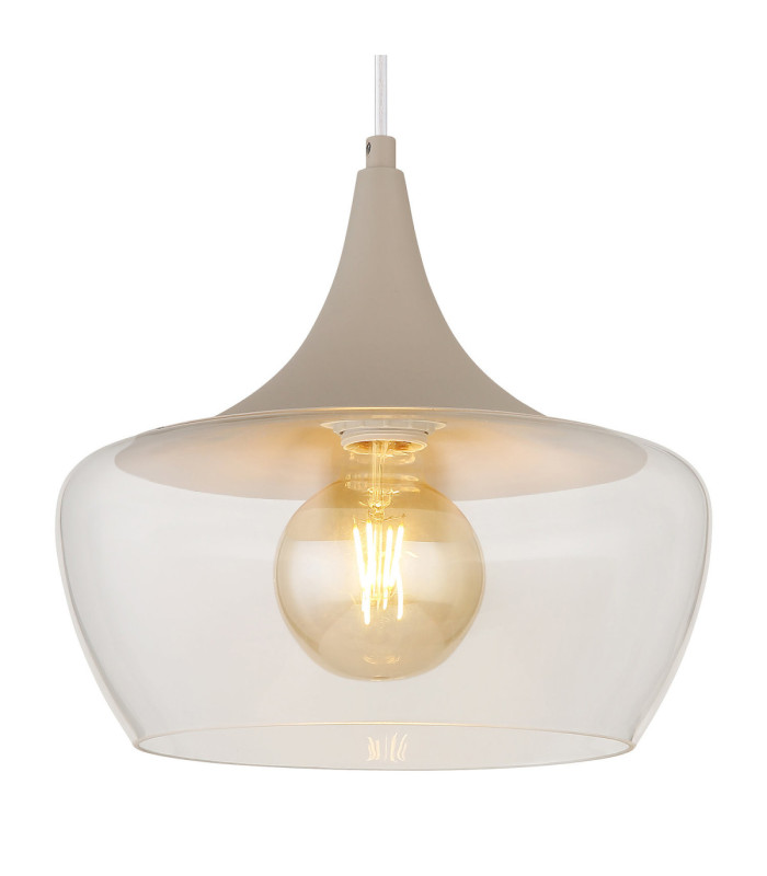 Arola Dome Pendant Ceiling Light Matt Sand Colour  1x E27-3