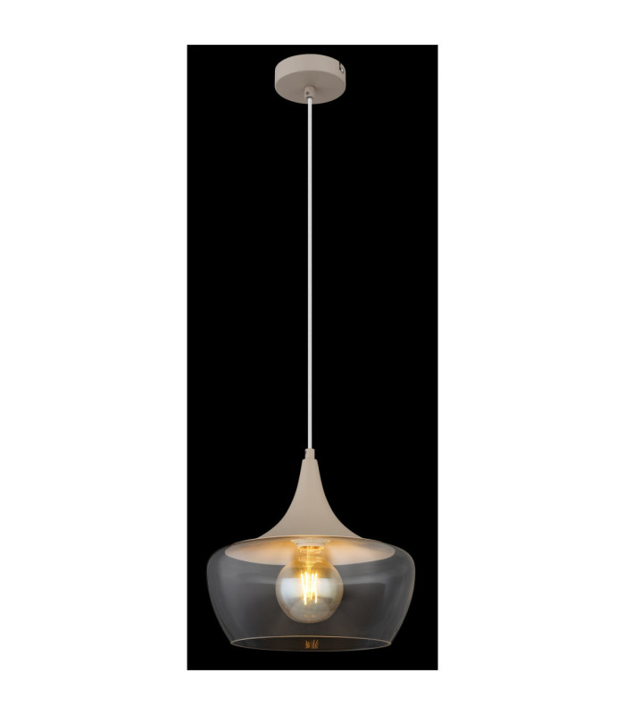 Arola Dome Pendant Ceiling Light Matt Sand Colour  1x E27-4