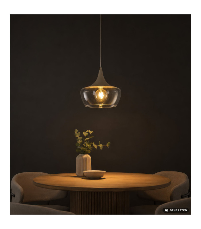 Arola Dome Pendant Ceiling Light Matt Sand Colour  1x E27-7