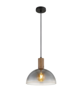Romy Dome Pendant Ceiling Light Matt Black 1x E27-1