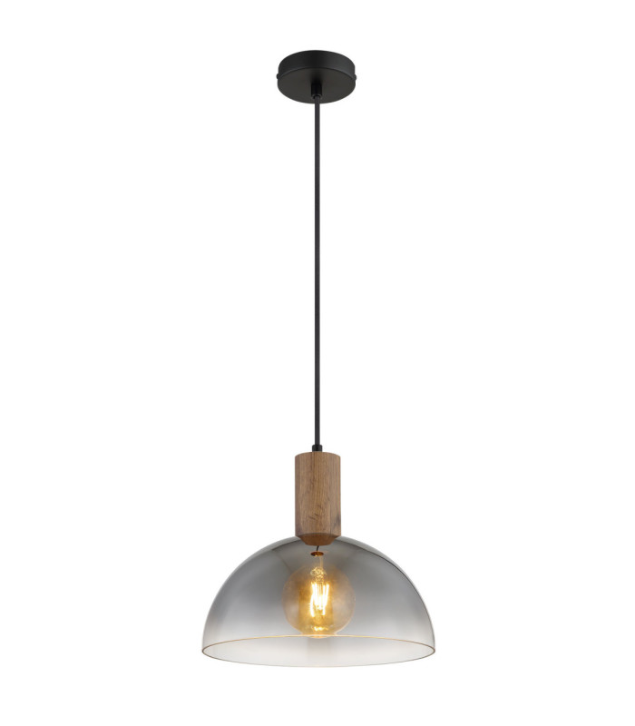 Romy Dome Pendant Ceiling Light Matt Black 1x E27-1