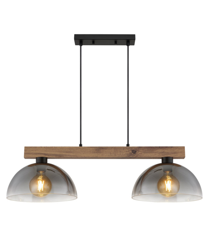 Romy Bar Pendant Ceiling Light Matt Black 2x E27-3