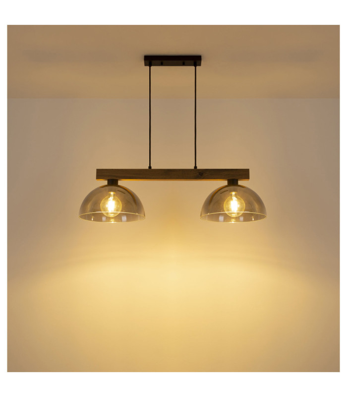 Romy Bar Pendant Ceiling Light Matt Black 2x E27-5