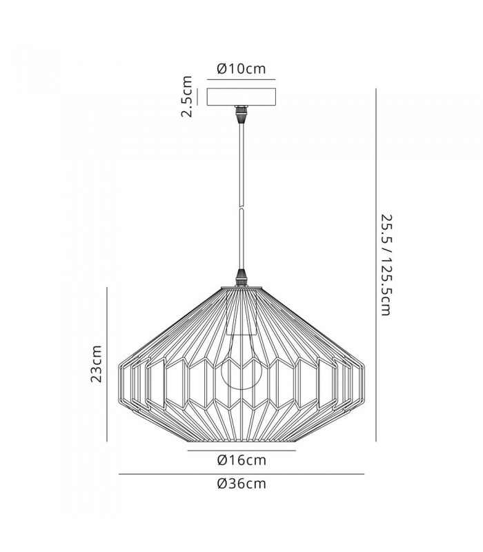Medium Caged Ceiling Pendant, 1 x E27, Antique Copper, Black - 2