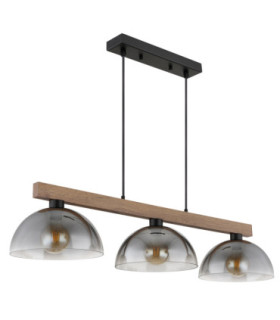 Romy Bar Pendant Ceiling Light Matt Black 3x E27-2