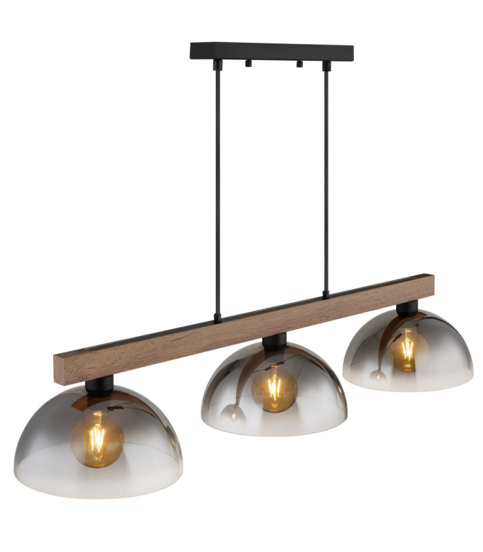 Romy Bar Pendant Ceiling Light Matt Black 3x E27-4