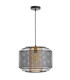 Denton Wire Frame Pendant Ceiling Light Black 1x E27
