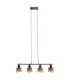 Esra Bar Pendant Ceiling Light Black 4x E27