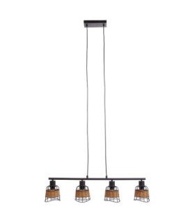 Esra Bar Pendant Ceiling Light Black 4x E27