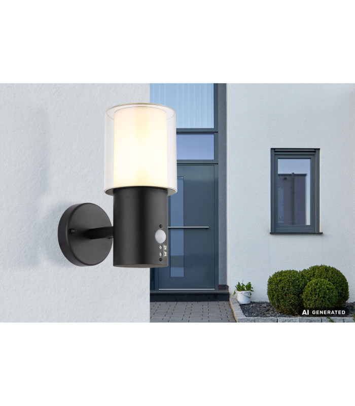 Compton Outdoor Modern Wall Lamp Matt Black 1x E27-9