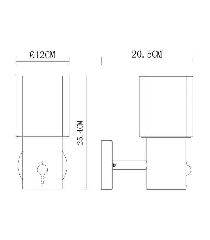 Compton Outdoor Modern Wall Lamp Matt Black 1x E27-10
