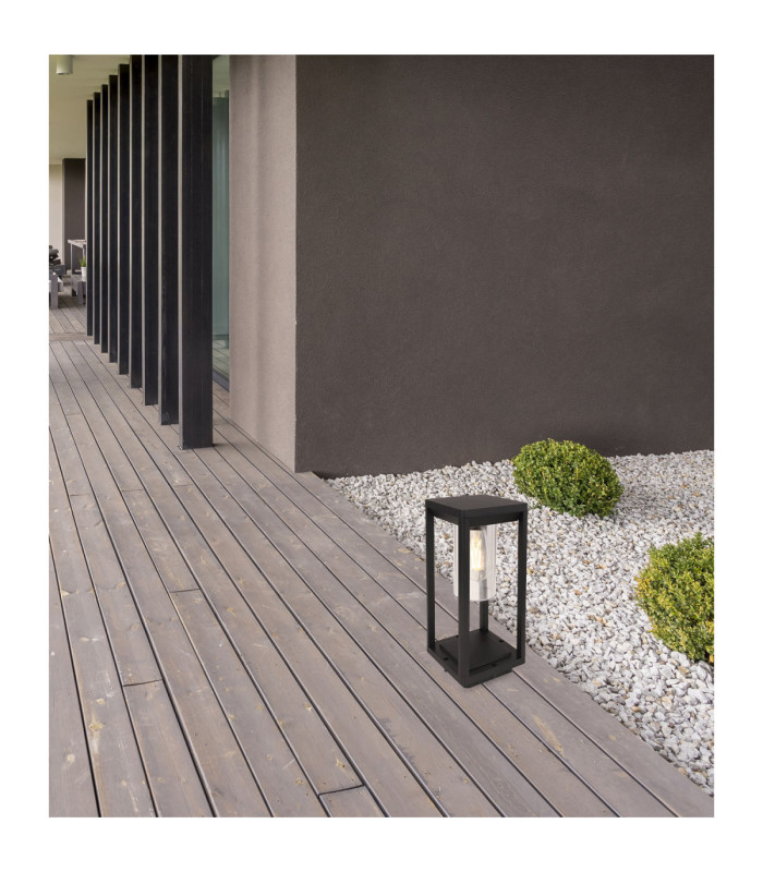 Candela Outdoor Pedestal Light Matt Black 1x E27-7