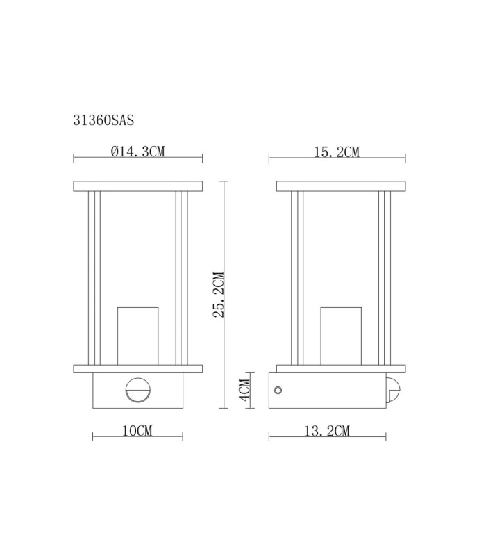 Gracey PIR Outdoor Wall Lantern Matt Sand Colour  1x E27-9