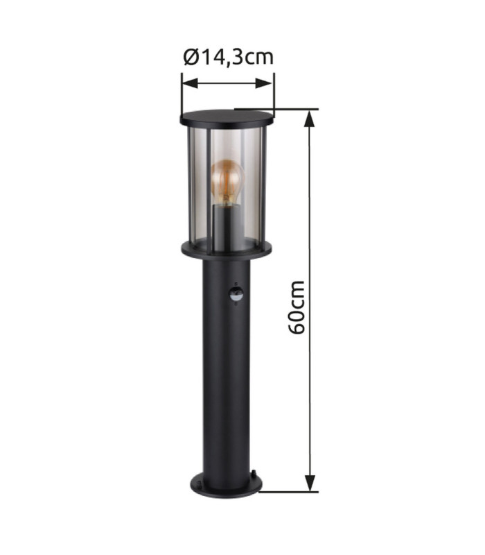 Gracey PIR
60cm Outdoor Bollard Matt Black 1x E27-5