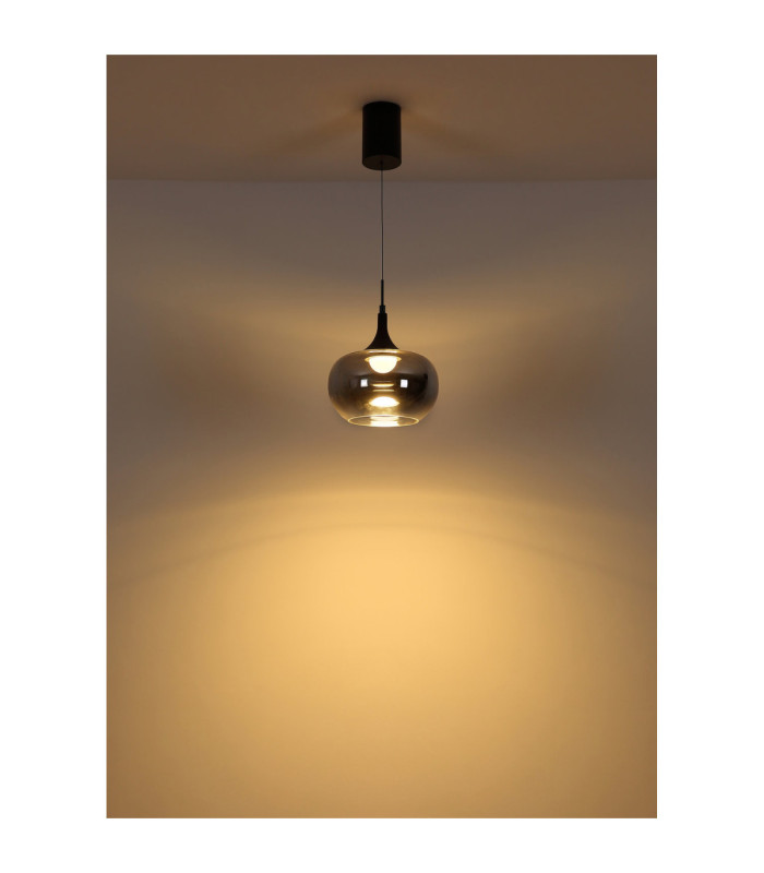Lui Integrated LED Dome Pendant Ceiling Light Matt Black 3000K-4