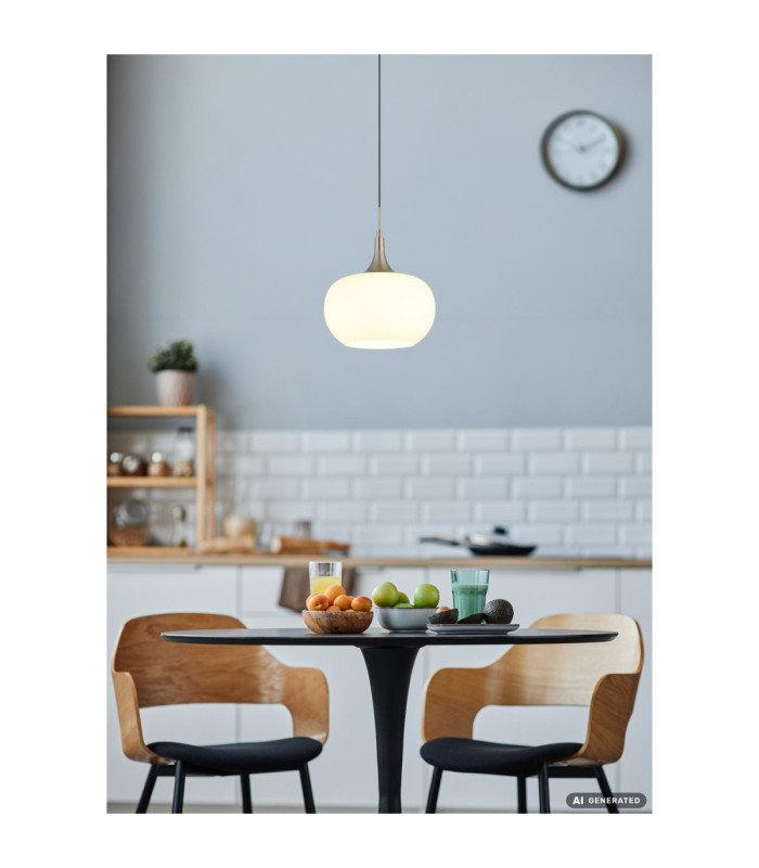Lui Integrated LED Dome Pendant Ceiling Light Matt Nickel 3000K-5