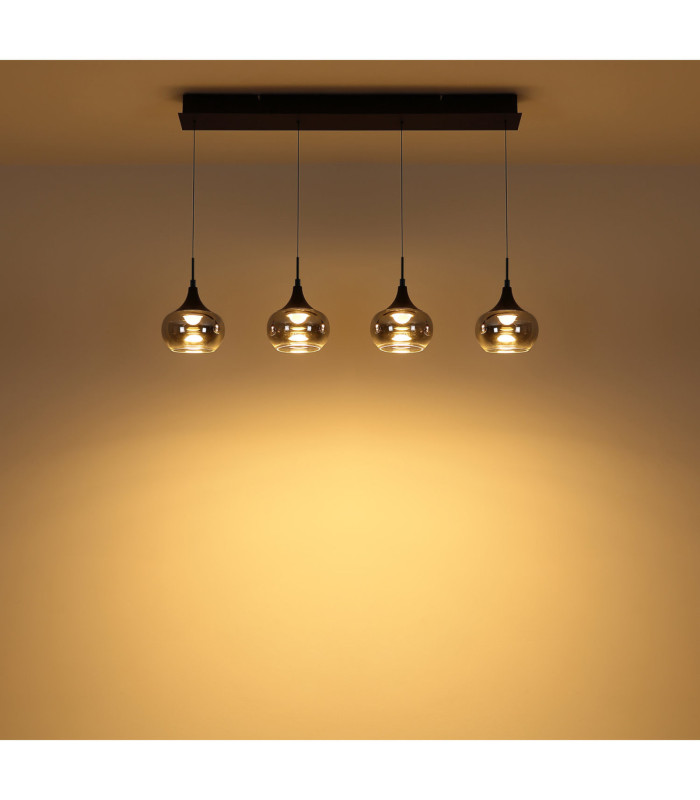 Lui Integrated LED Bar Pendant Ceiling Light Matt Black 3000K-5