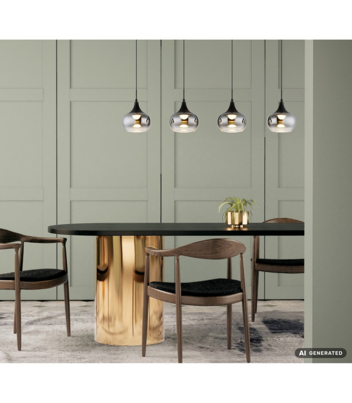 Lui Integrated LED Bar Pendant Ceiling Light Matt Black 3000K-6