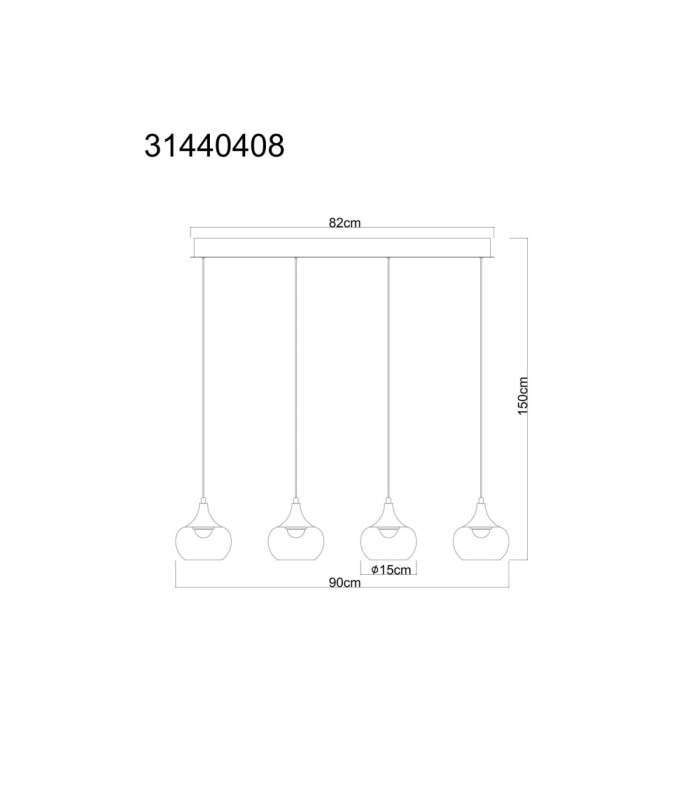 Lui Integrated LED Bar Pendant Ceiling Light Matt Black 3000K-8