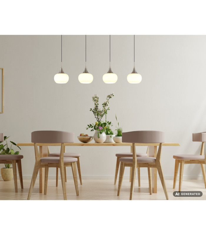 Lui Integrated LED Bar Pendant Ceiling Light Matt Nickel 3000K-6