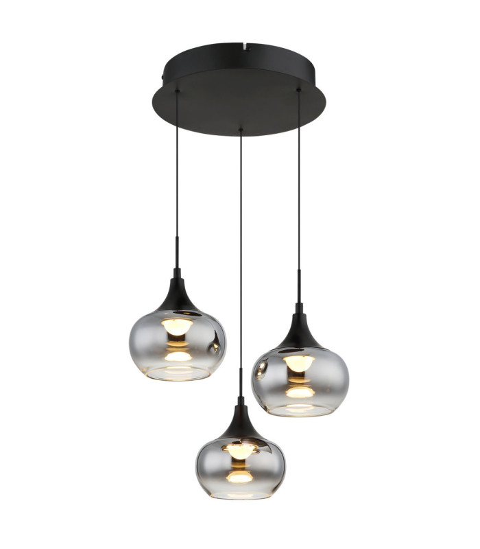 Lui Integrated LED Cluster Pendant Ceiling Light Matt Black 3000K-1