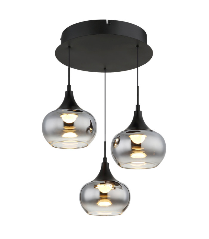 Lui Integrated LED Cluster Pendant Ceiling Light Matt Black 3000K-3