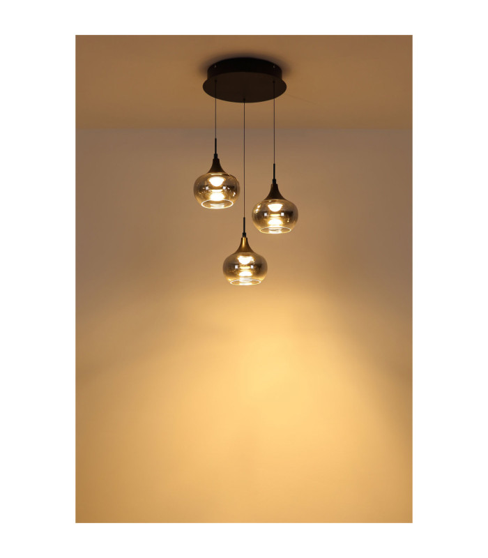 Lui Integrated LED Cluster Pendant Ceiling Light Matt Black 3000K-4