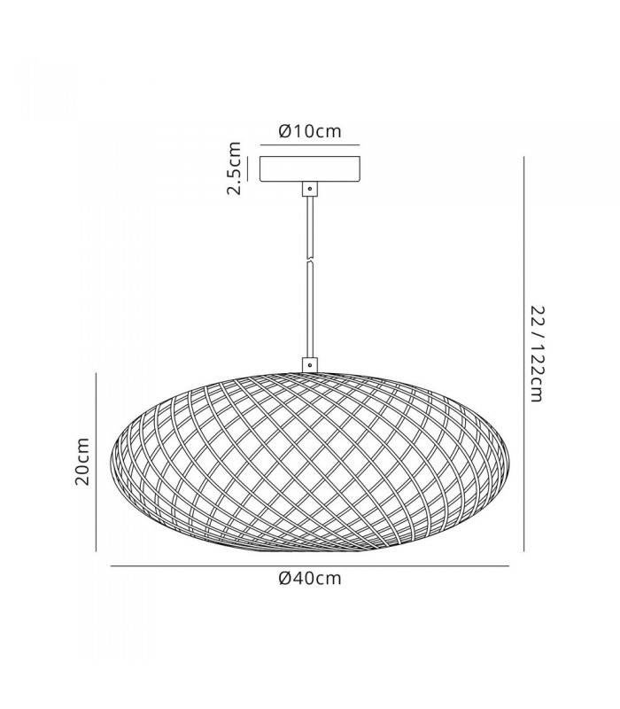 Elliptical Caged Spherical Ceiling Pendant, 1 x E27, Polished Nickel - 2