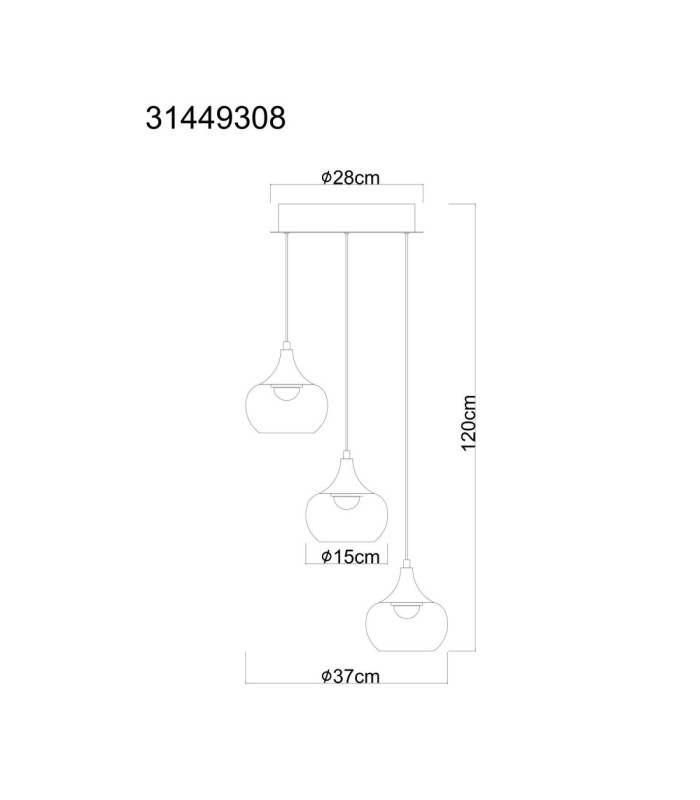 Lui Integrated LED Cluster Pendant Ceiling Light Matt Black 3000K-6